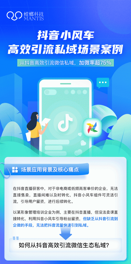 抖音小风车引流微信私域!加微率超75%!教育CRM系统-北京螳螂科技{官网}-CRM销售管理系统-免费CRM试用最新资讯 抖音小风车引流微信私域!加微率超75%!教育CRM系统-北京螳螂科技{官网}-CRM销售管理系统-免费CRM试用最新资讯
