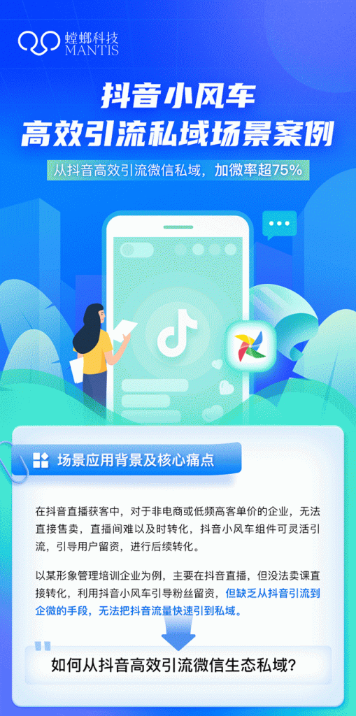 抖音小风车引流微信私域！加微率超75%！